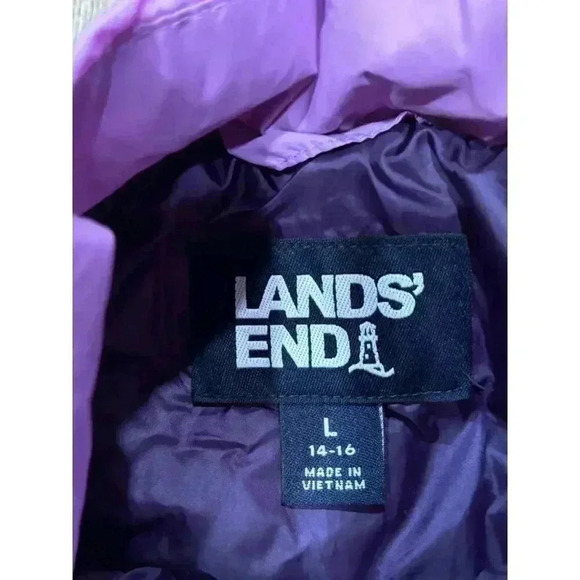 Lands End Coat Youth 14/16 Purple Primaloft Puffer Jacket - Picture 2 of 7